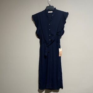 Boulevard Elegant Navy Midi Dress